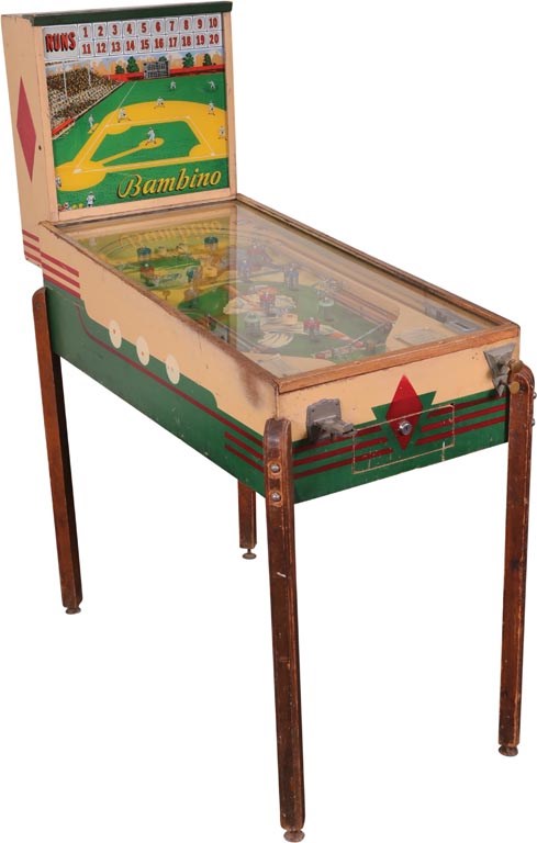 Ruth and Gehrig - 1930s Babe Ruth "Bambino" Pinball Machine - Finest Known