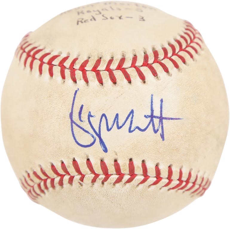 - 1991 George Brett 1,000th Career Extra Base Hit Ball (PSA)