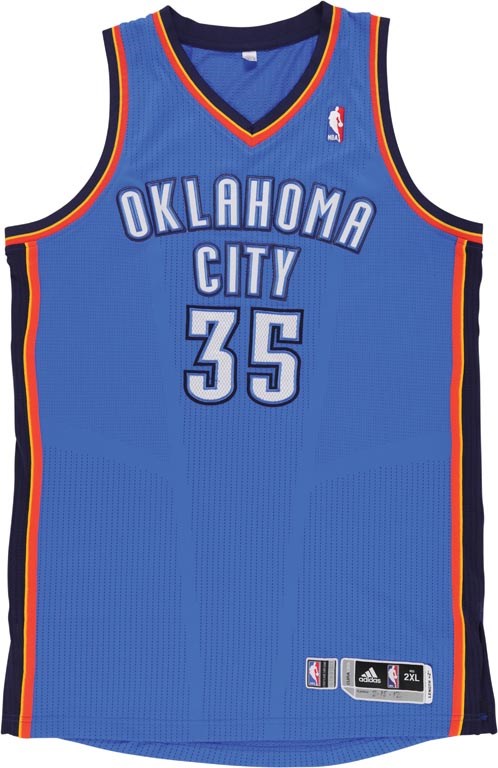 Basketball - 2011-12 Kevin Durant OKC Thunder Game Worn Jersey - 33 Point Performance! (MeiGray LOA & Photo-Matched)