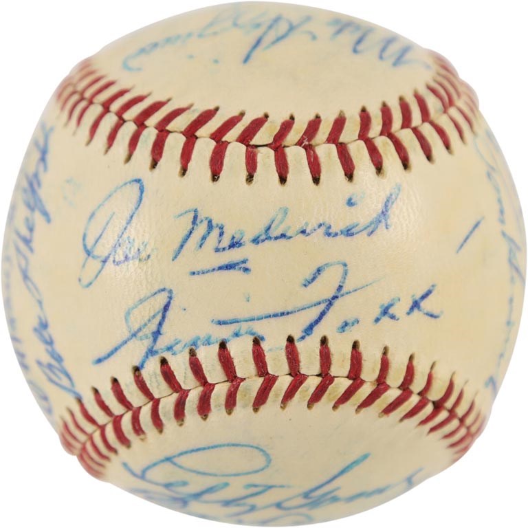 The Eddie Rommel Collection - 1938 All-Star Game Reunion Signed Baseball with Jimmie Foxx