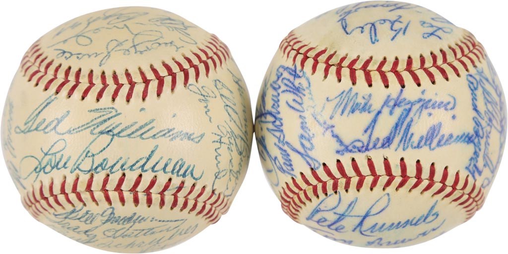 The Eddie Rommel Collection - 1954 & 1957 Boston Red Sox Team Signed Baseballs (2)