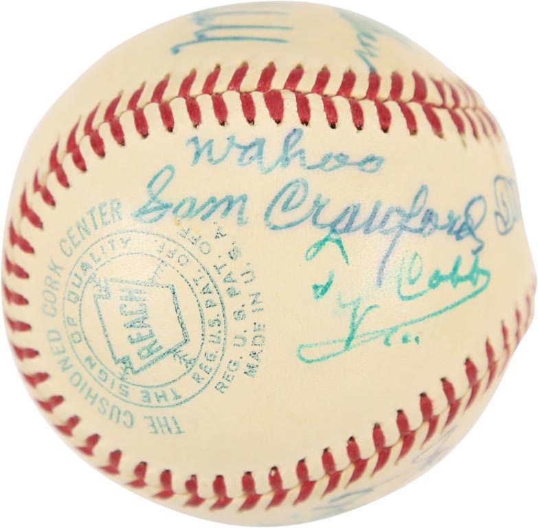 The Eddie Rommel Collection - Immaculate Hall of Famers Signed Baseball with Ty Cobb (PSA "8" Signatures)