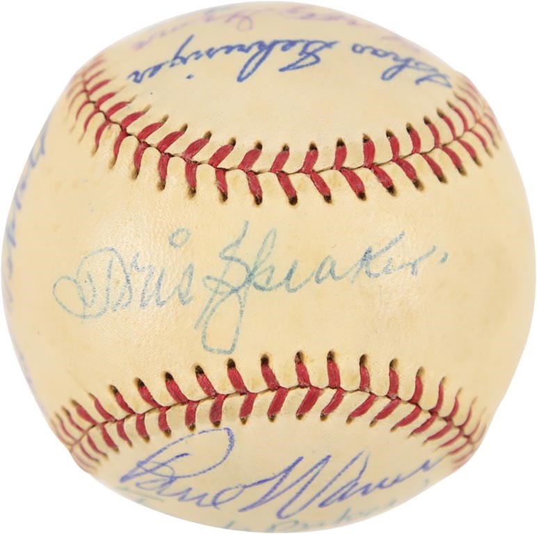 The Eddie Rommel Collection - Hall of Fame Induction Signed Baseball with Frank Baker (PSA 8 Signatures)
