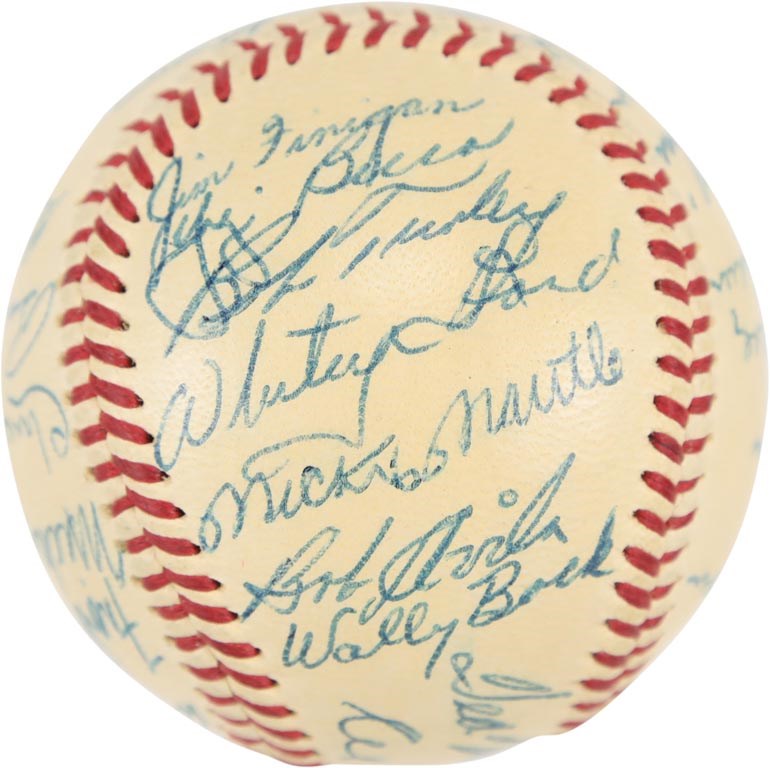 The Eddie Rommel Collection - 1955 American League All-Star Team Signed Baseball (PSA 8 Signatures)