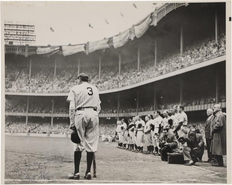 Ruth and Gehrig - "Babe Bows Out" Photograph by Nat Fein (PSA)