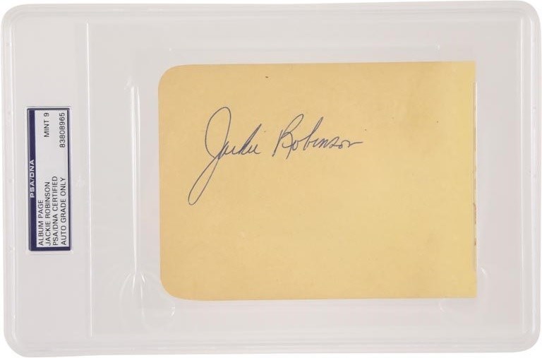 Mint Jackie Robinson Signed Album Page (PSA MINT 9)