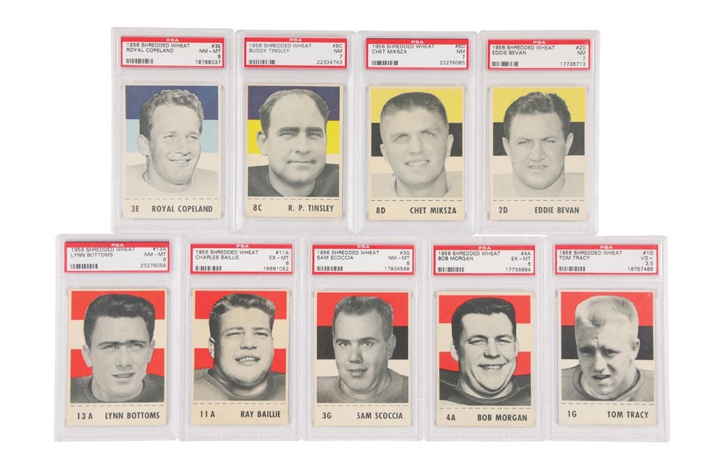 Football Cards - 1956 Shredded Wheat CFL Collection (9) PSA