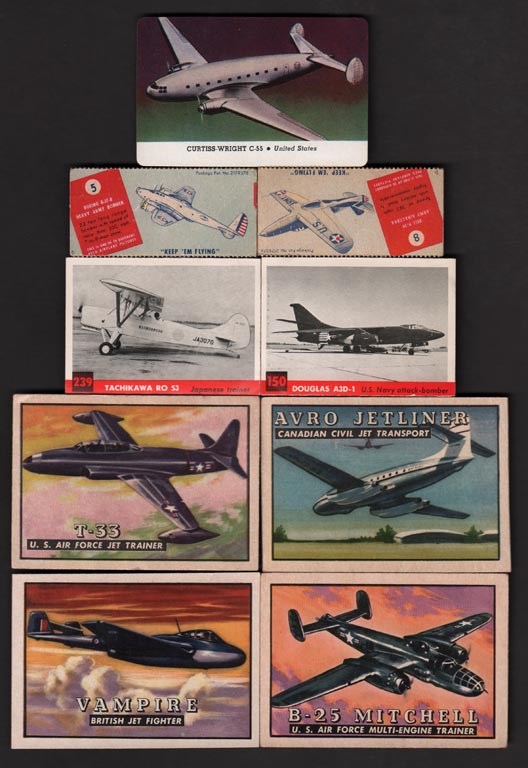 Non Sports Cards - 1940’s-50's Topps, Peco & Card-O Airplane Complete Sets