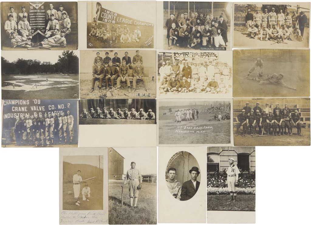 Baseball and Trading Cards - Exceptional Real Photo Postcards From Hobby Old Timer (40+)