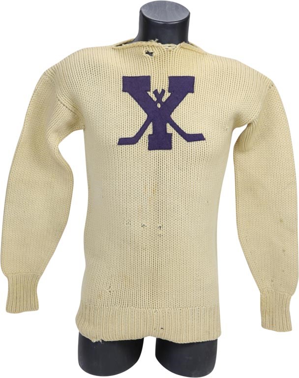 Hockey - 1910s Yale Hockey Sweater w/Highly Desired Crossed Sticks Crest