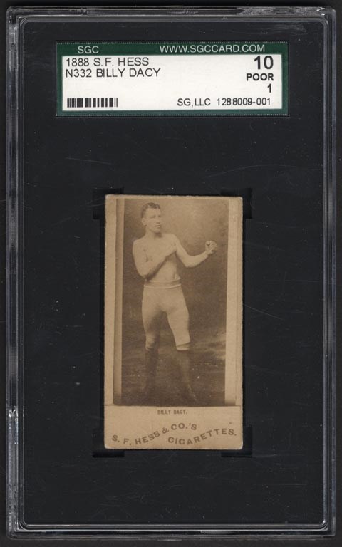 Boxing Cards - 1888 N332 SF Hess Billy Dacy SGC 10