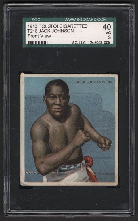 Boxing Cards - 1910 T218 Tolstoi Jack Johnson SGC 40