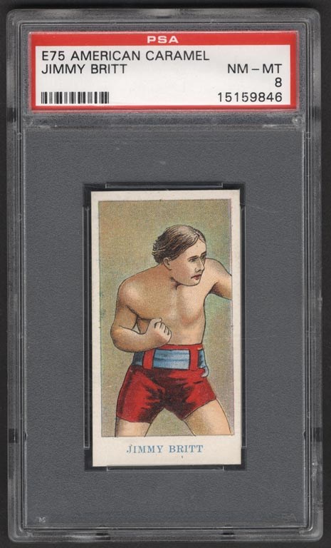 Boxing Cards - 1910 E75 American Caramel Jimmy Britt (PSA NM-MT 8)