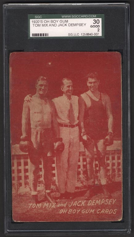 Boxing Cards - 1930 E282 Oh Boy Gum Jack Dempsey and Tom Mix SGC 30