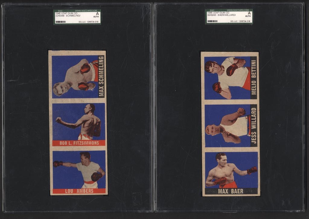 Boxing Cards - Two 1948 Leaf Uncut Panels (SGC Authentic)