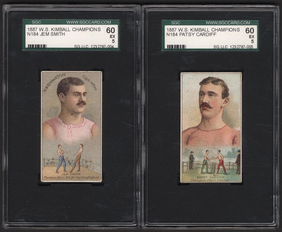 Boxing Cards - 1887 N194 Kimball Smith and Cardiff SGC 60 Pair