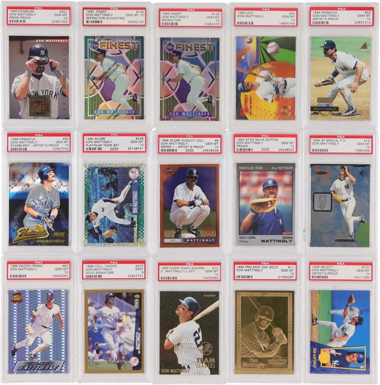 Baseball and Trading Cards - Magnificent Don Mattingly PSA Graded "POP 1" Collection with 100+ PSA 10's! (151 Cards - 11.56 GPA)