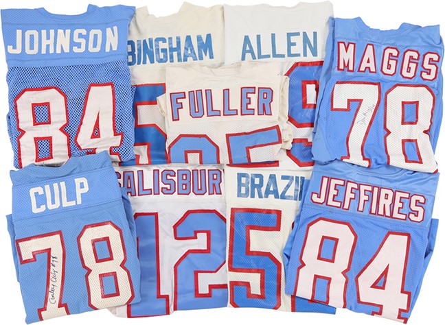 Football - 1970s-90s Houston Oilers Game Worn & Issued Jerseys (9)