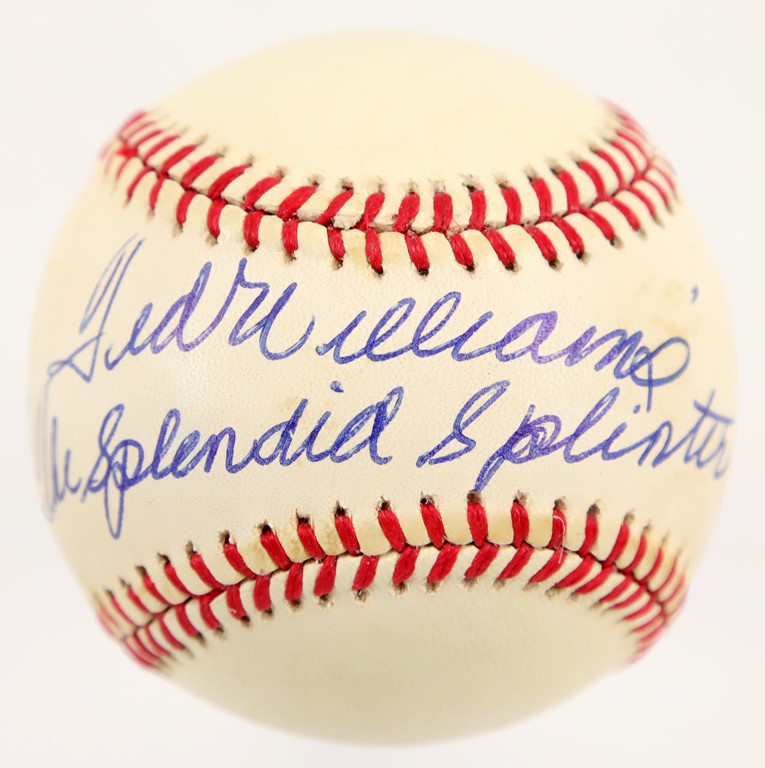 Boston Sports - Ted Williams "The Splendid Splinter" Single Signed Baseball