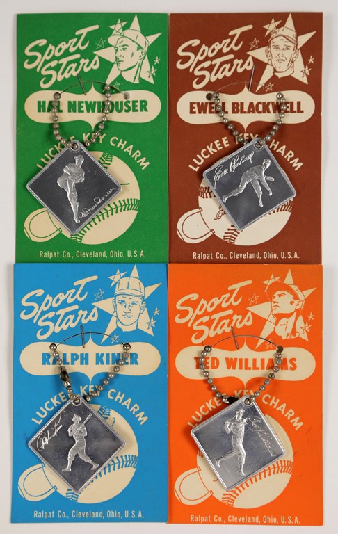 Baseball Memorabilia - Late 40s - Early 50s Sport Stars Key Chains (4)