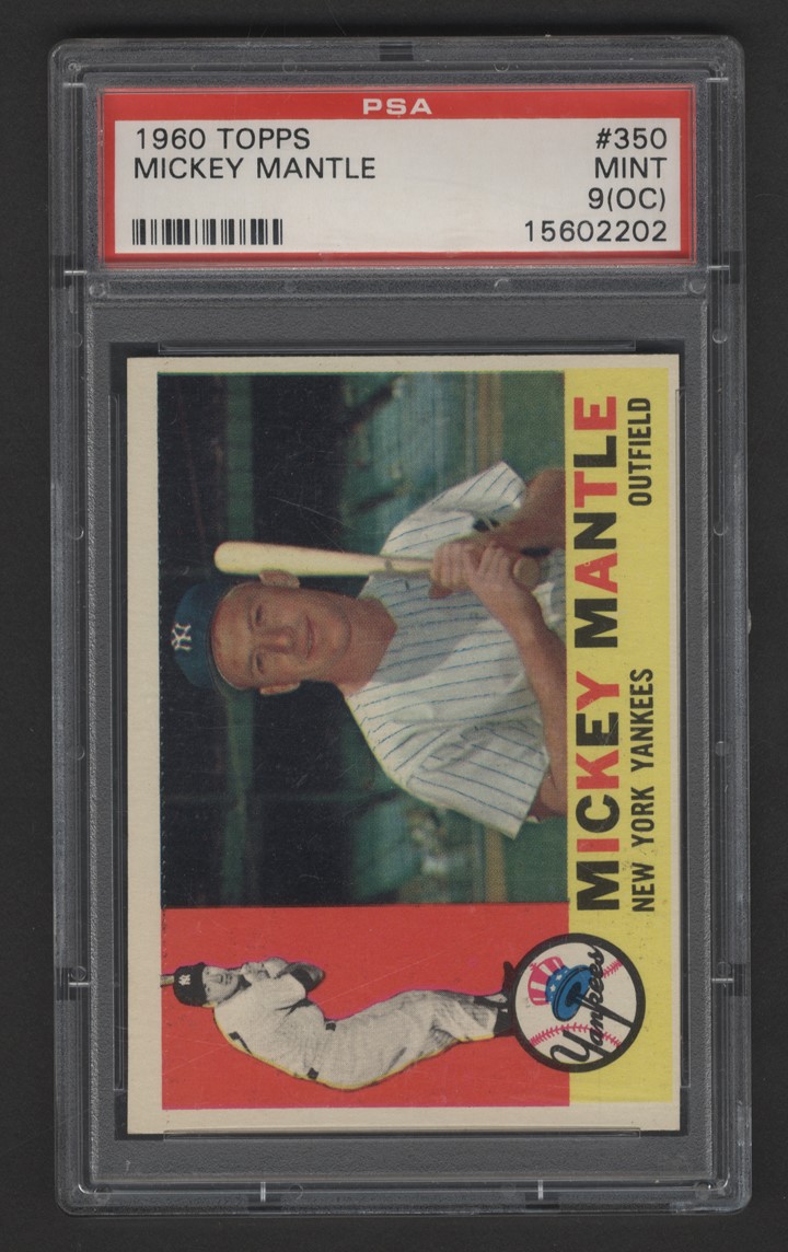 Baseball and Trading Cards - 1960 Topps Mickey Mantle #350 PSA 9 (OC)