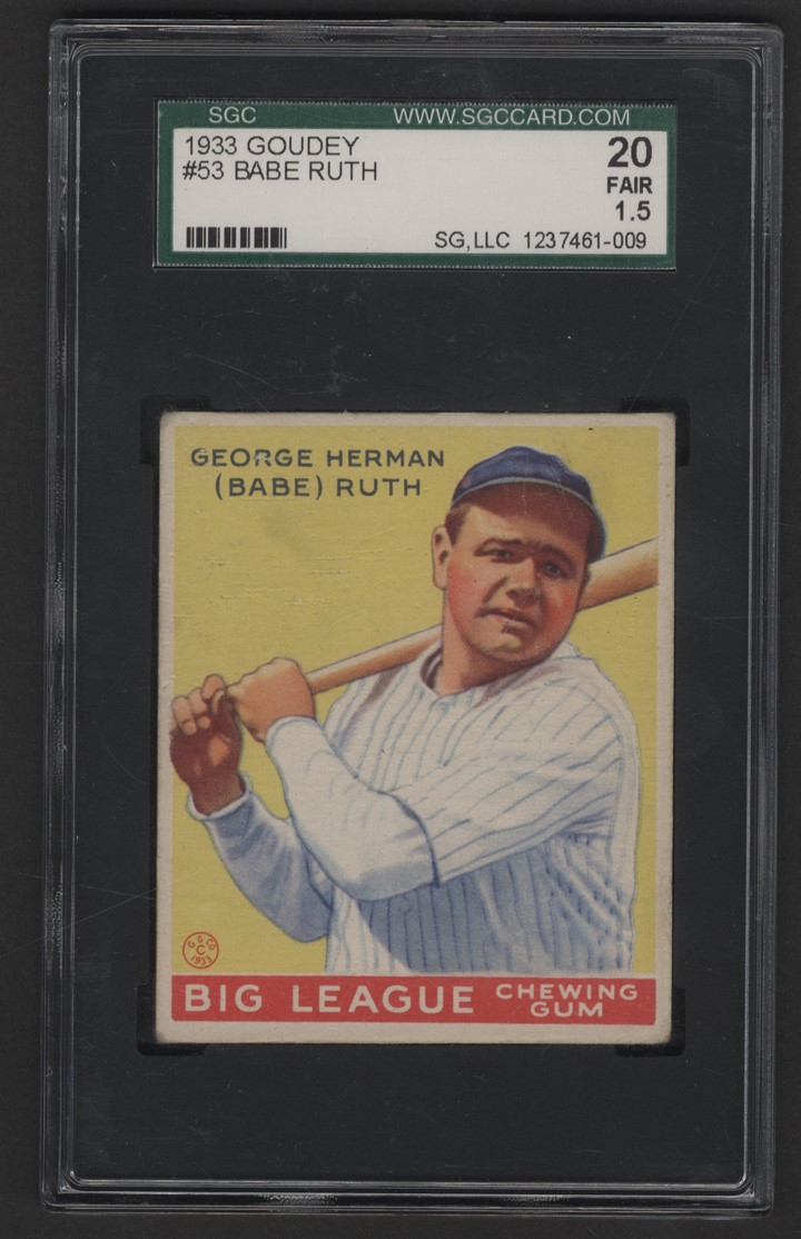 Baseball and Trading Cards - 1933 Goudey Babe Ruth #53 SGC 1.5