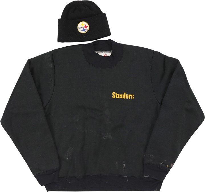 - Chuck Noll Pittsburgh Steelers Owned & Worn Sweatshirt and Hat