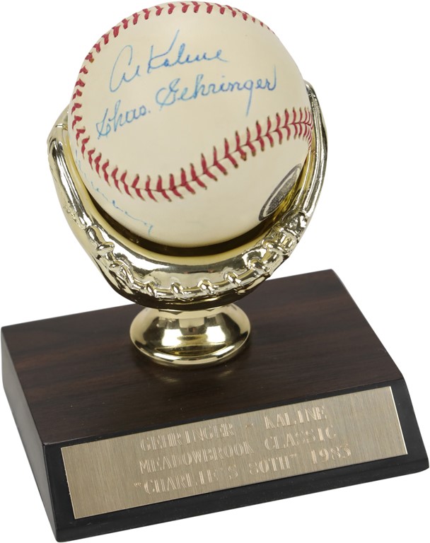 - Greenberg, Gehringer and Kaline Signed Baseball (PSA)