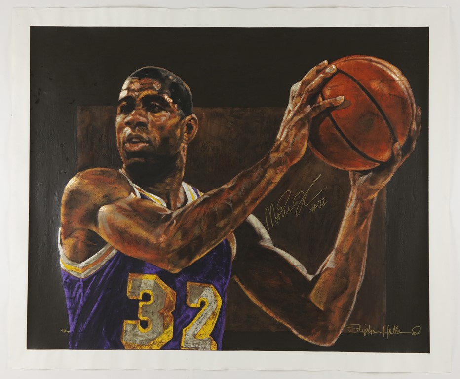 - Magic Johnson Signed Serigraph by Stephen Holland