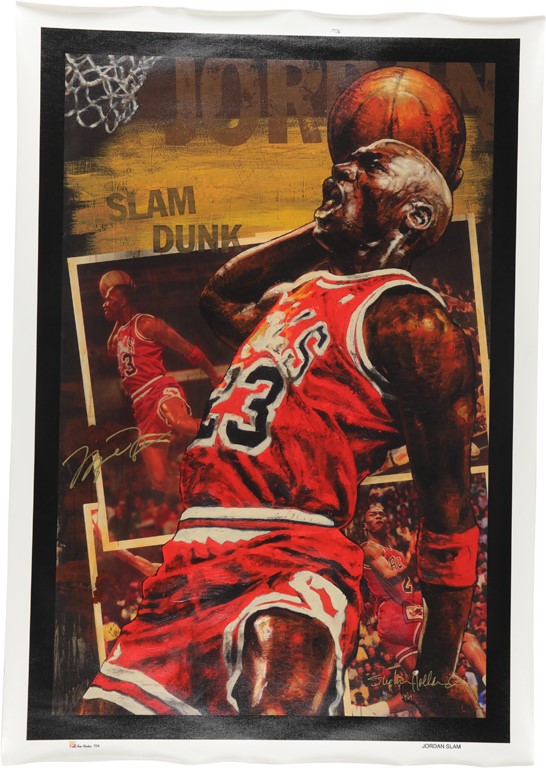 Basketball - Michael Jordan Signed Serigraph by Stephen Holland - #23 of 69 (MJ's Jersey Number)