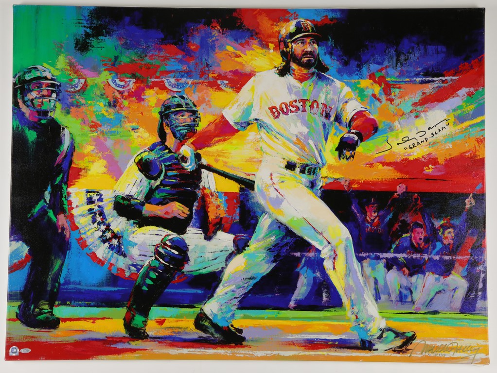 Boston Sports - Johnny Damon Signed "Grand Slam" Giclee by Malcolm Farley (LE SP 1/18)