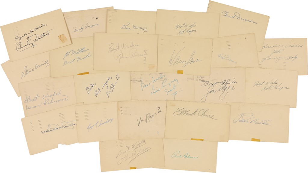 Baseball Autographs - Early 1950s Baseball Legends and Stars Signed Government Postcard Collection (150+)