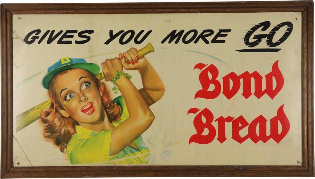 Circa 1947 Brooklyn Dodgers Bond Bread Baseball Poster