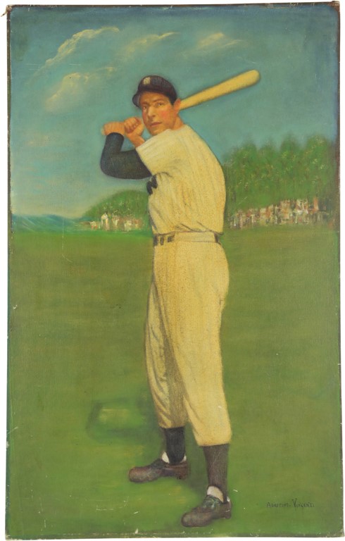 - Joe DiMaggio Oil on Canvas from Toots Shor
