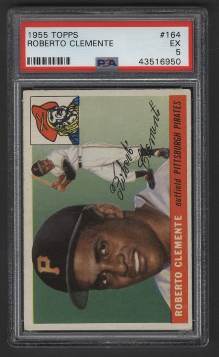 Baseball and Trading Cards - 1955 Topps #164 Roberto Clemente Rookie (PSA EX 5)