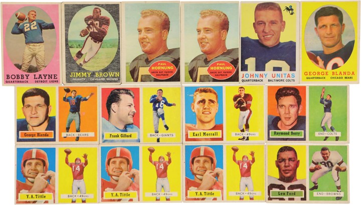 - 1950s-70s Topps Football Near and Partial Sets w/Jim Brown Rookie (750+ Cards)