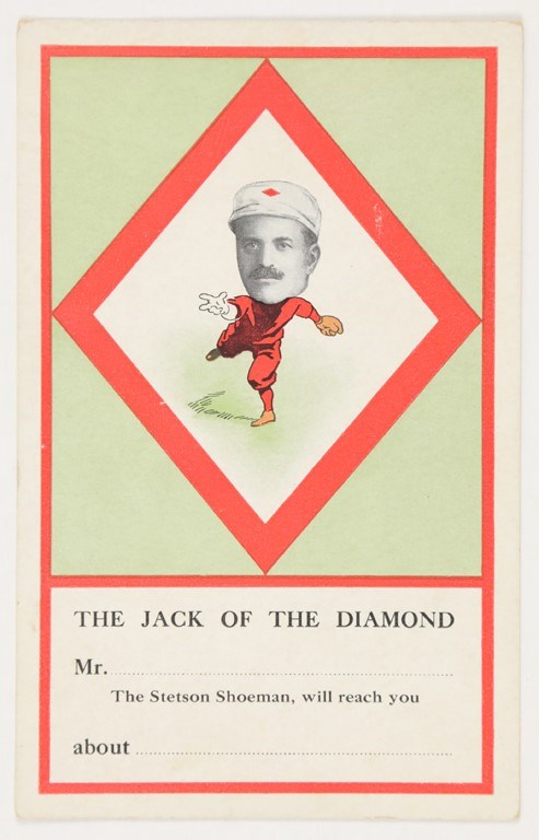 - Early 1900s "Jack of The Diamond" Stetson Hat Advertising Postcard