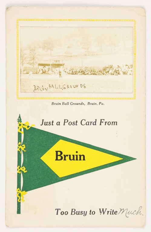 - 1914 Bruin Baseball Grounds Postcard w/ Tipped in Real Photo