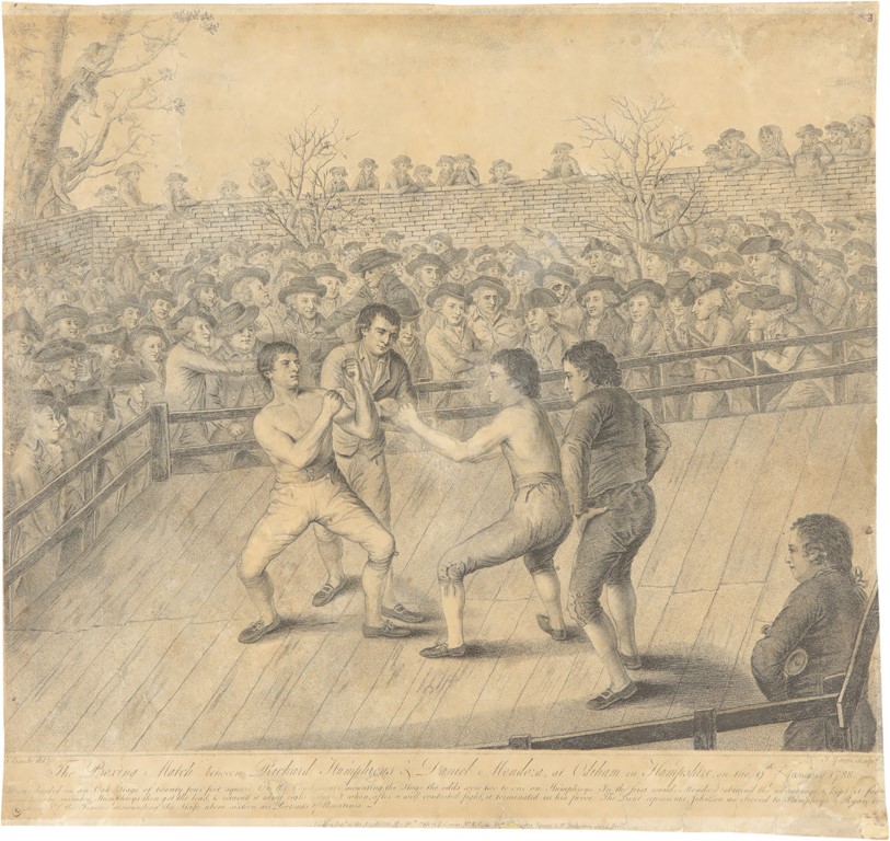 Important 1788 British Boxing Print - Mendoza v. Humphries