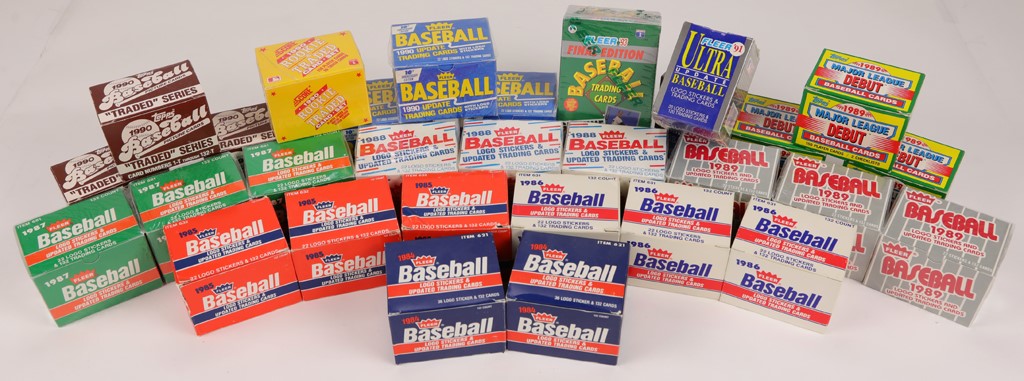 - 1980s-90s Topps, Fleer and More Unopened & Complete Sets Collection with Two 1984 Fleer (30 Total)
