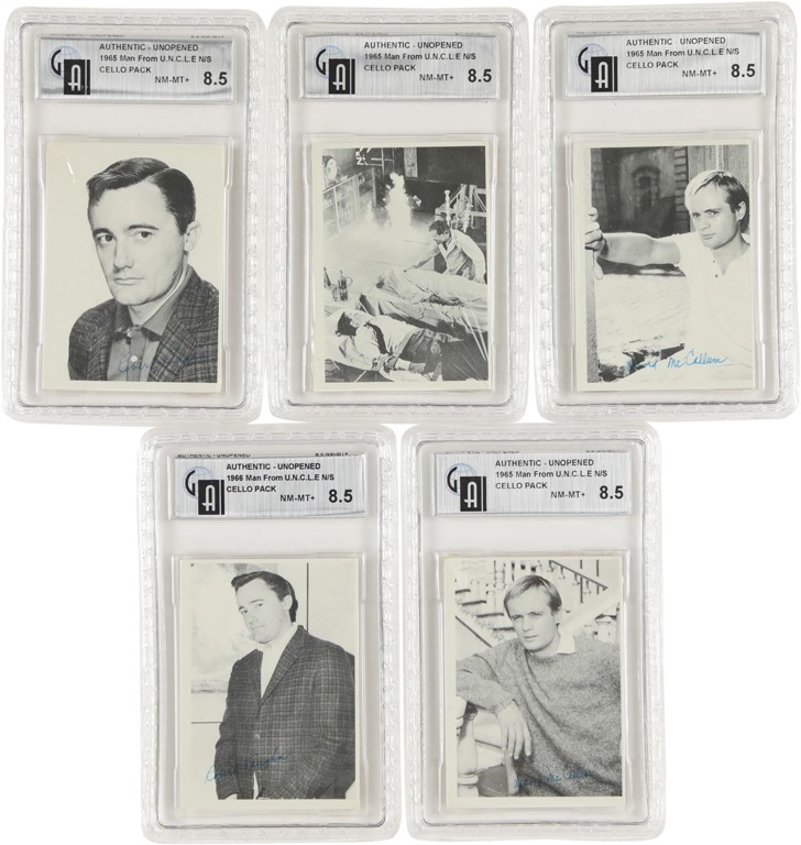 Non Sports Cards - 1965 Man from U.N.C.L.E. Cello Packs (GAI Graded) (5)