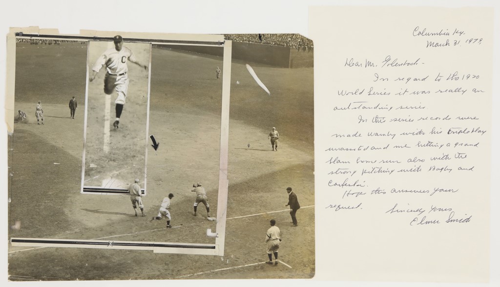 1920 Elmer Smith World Series Letter and Photograph