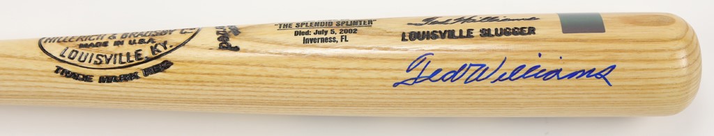 Boston Sports - Beautiful Ted Williams Signed Limited Edition Stat Bat (LE 1 of 9)