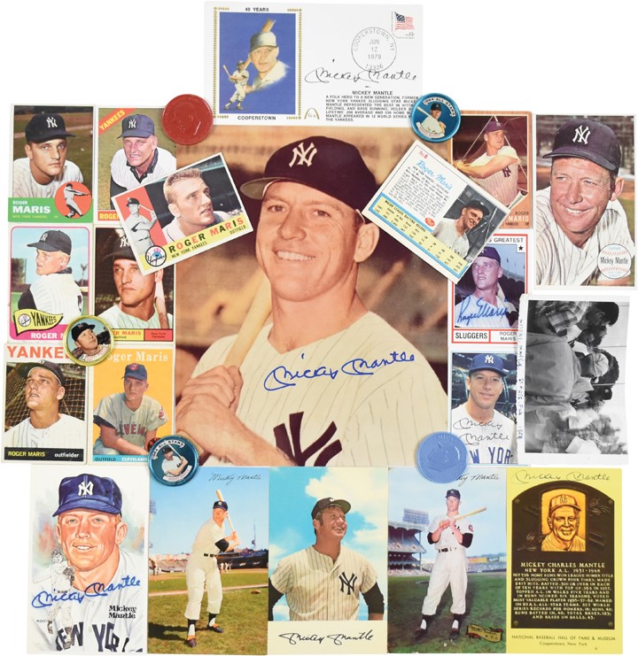 Mickey Mantle & Roger Maris Collection with Autographs, Premiums & '60s Cards (30+)