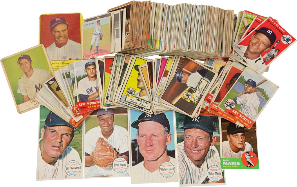 Baseball and Trading Cards - 1930s-60s Topps, Play Ball, Goudey & Stahl Meyer Yankees Collection - Some Signed (300+)