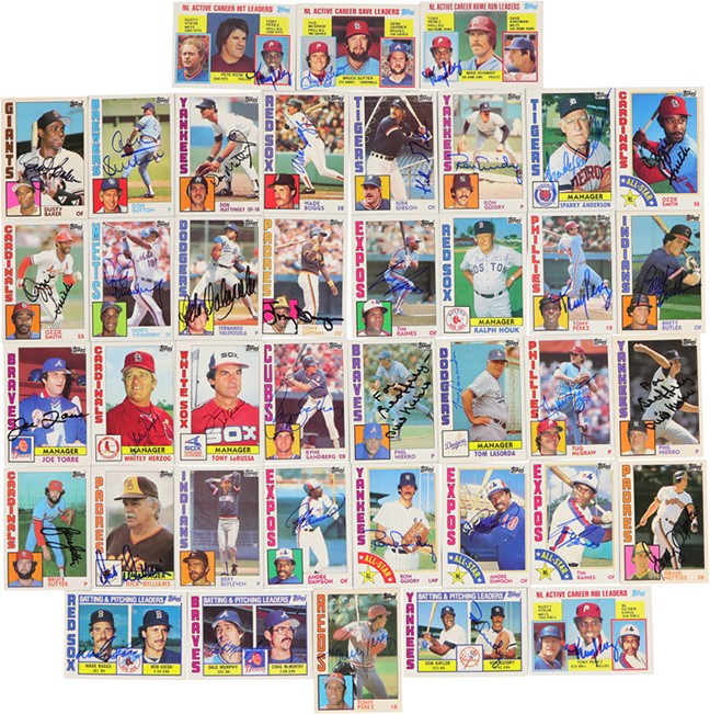 Baseball and Trading Cards - 1984 Topps & Traded Signed Near-Complete Sets (750+)