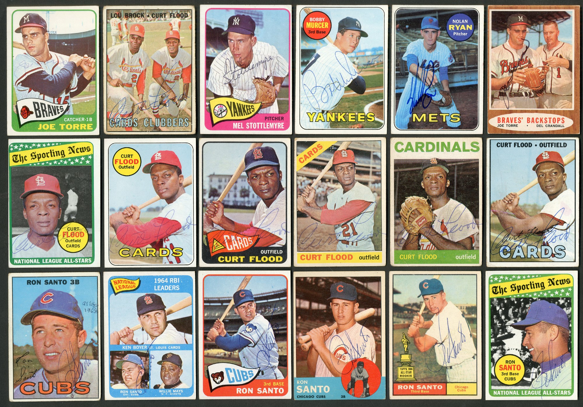 Baseball and Trading Cards - 1960s Topps SIGNED Partial Sets with Rookies, HOFers and Deceased Rarities (9 Sets, 3,500+ Cards)