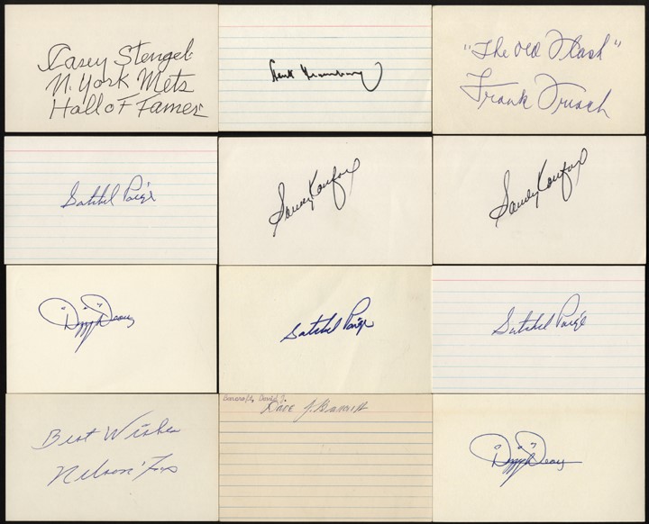 Hoard of Hall of Famer Signed Index Cards (2,100+)