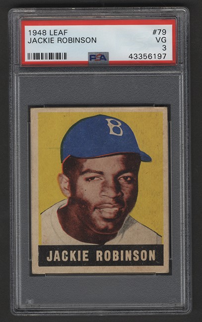 Baseball and Trading Cards - 1948 Leaf #79 Jackie Robinson Rookie (PSA VG 3)