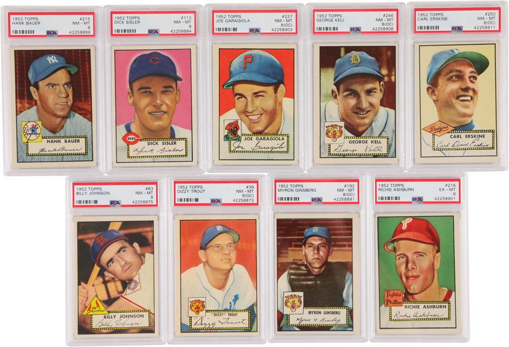 1952 Topps PSA Graded Collection with Hall of Famers (20+)